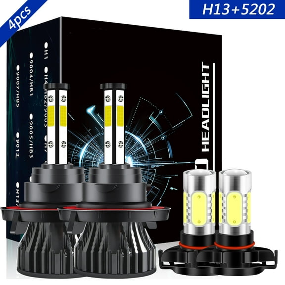 H13 High&Low Beam 5202 Fog Light for Ford Escape 2008-2012 LED Headlight Bulbs 4pcs
