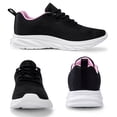 thumbnail image 6 of CZV Women's Breathable Mesh Walking Shoes, Lightweight Casual Sneakers, Comfortable Running Shoes for Gym, Work, Daily Wear and Travel.White&black&pink, 6 of 8