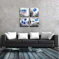 thumbnail image 3 of Wall art 4 Panel Modern Salon Theme Black and White Plant The Blue flower Flower Abstract Painting Still Life Canvas Wall Art for Home Decor Flower Canvas Print For Living Room Decor, 3 of 6
