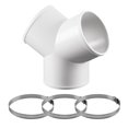 thumbnail image 4 of Duct Hose Dryer Connector, Y Shape Round Pipe Connector, Duct Splitter for Exhaust Fan Cooker Hood Hose 19.5cm, 4 of 8
