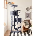 thumbnail image 1 of Feandrea Árbol para Gatos de 191 cm de Altura, 60 x 49 x 191 cm, Rascador para Gatos con 5 Postes, Felpa Multicapa, Gris Ahumado, 1 of 6