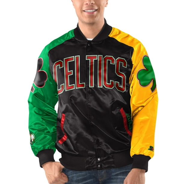 Boston Celtics Starter x Ty Mopkins Satin Full-Snap Jacket - Black 