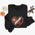 thumbnail image 5 of Afelkas Women's Game Day Sweatshirt Distressed Football Heart Graphic Pullover Crewneck Vintage Style Sports Mom Top Black,XL, 5 of 5
