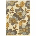 thumbnail image 1 of Tapis d'Intérieur et d'Extérieur 6 x 9 Pi. Ivoire et Gris à Grandes Fleurs, 1 of 1