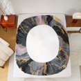 thumbnail image 5 of Castle Fairy Abstract Marble 3pcs Twin Sheet Sets,Stone Pattern Twin Fitted Sheet,Gold Metallic Breathable Flat Sheet,Microfiber Watercolor Bedroom Decor, 5 of 7