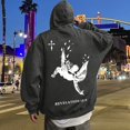 thumbnail image 1 of MHFRRA Sudadera con Capucha y Estampado Gráfico de Moda para Uso Informal y Actividades Al Aire Libre Gris, 1 of 5