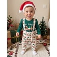 thumbnail image 4 of Cjfdfy Newborn Baby Boy Christmas Overalls Outfit Long Sleeve Romper Train Gingerbread Man Suspender Pants And Hat 3Pcs Little Baby Cute My First Christmas Fall Winter Outfit 0-18M, 4 of 9