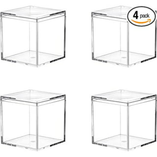  Lomgwumy Clear Acrylic Plastic Square Cube, 4-piece