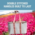 thumbnail image 6 of CleverMade Collapsible 30L Tote Luxe Reusable Grocery Bag & Organizer 1 Pack, Rose Herringbone, 6 of 6