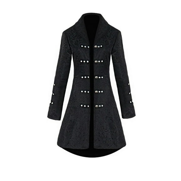 asdoklhq Clearance Coats Under $10.00 Plus Size,Women's Jacquard Blazer Punk Jacket Party Cosplay Retro Button Coat