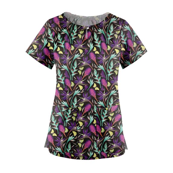 Vedolay Women's T-Shirts Womens Summer T Shirts Short Sleeve Tunic Strappy Cold Shoulder Tops,Purple XL