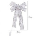thumbnail image 4 of Baumaty Christmas LED Tree Top Topper Ribbon Bow Light Up Bow Xmas Hanging Decoration Silver Warm White Light, 4 of 18
