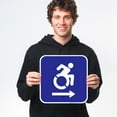 thumbnail image 2 of New York Handicap Parking Sign, Accessible Symbol With Right Arrow Sign, 12x12 Aluminum, 2 of 8