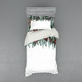 thumbnail image 2 of Christmas Duvet Cover Set, Snowy Xmas Branch with Vivid Baubles Stars Berries Cones and Mistletoe Yule Image, Bedding Set with Shams and Fitted Sheet, 3 Sizes, by Ambesonne, 2 of 3