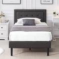 thumbnail image 1 of VECELO Twin Size Platform Bed Frame with Upholstered Adjustable Headboard, No Box Spring Needed, Gray, 1 of 7