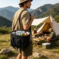 thumbnail image 4 of 4 Compartment Water Bottle Carrier Bag Family Size with Divider Large Capacity Crossbody Drink Caddy for Hiking Travel, 4 of 5