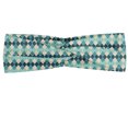 thumbnail image 1 of Moroccan Headband, Rhythmic Mosaic Tiles Inspired Pattern Oriental Ornaments, Elastic and Soft Women's Bandana for Sports and Everyday Use, Grey Red Coconut, by Ambesonne, 1 of 3