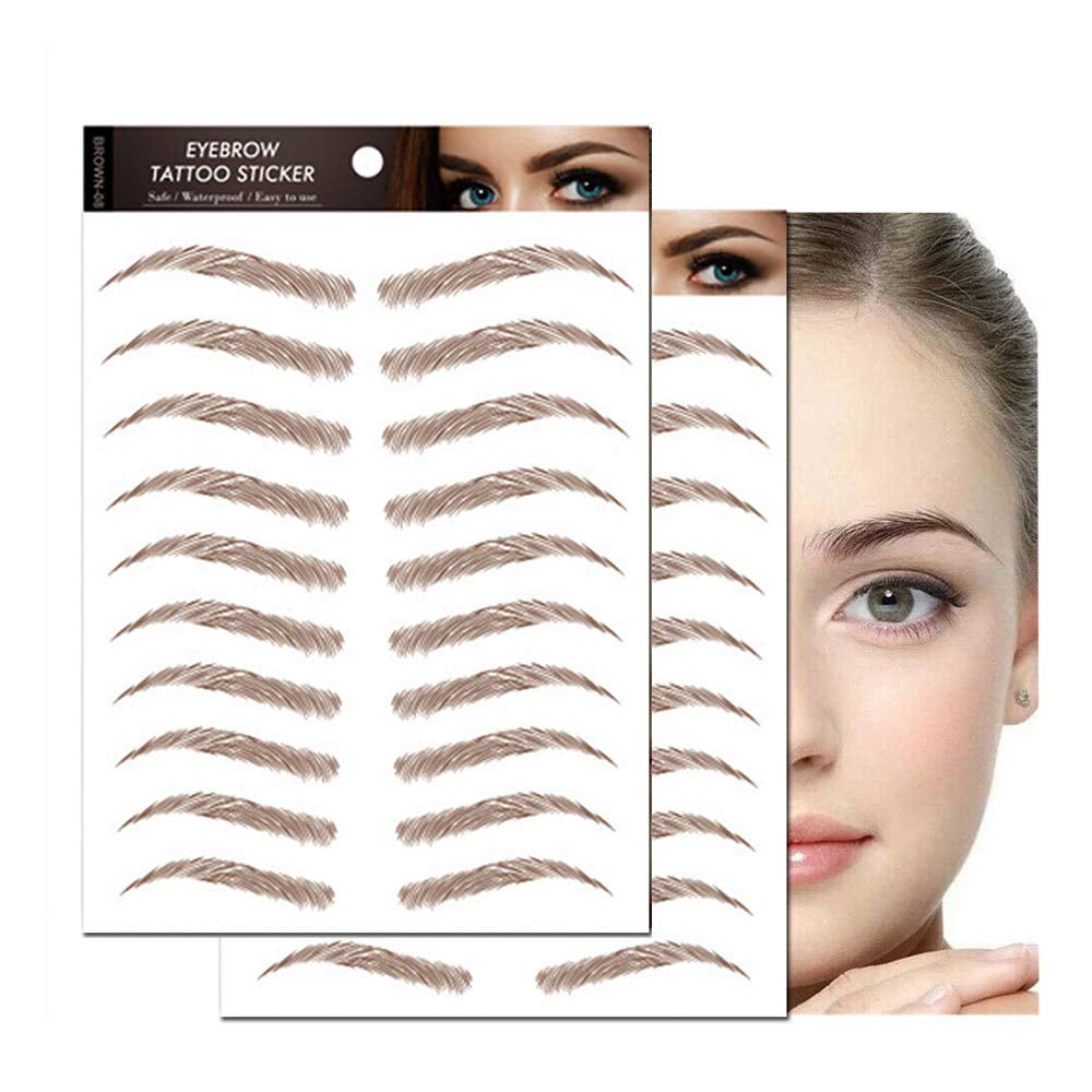 4D Hair-like Authentic Eyebrows,Brown Eyebrow Ecological Lazy Natural Brow Waterproof Makeup Tool 20 Pairs Walmart.com