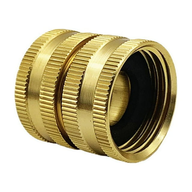 Two-Way Female Connector Solid Brass Garden Hose Adapter 3/4 Female-To-Female Hose Adapter For Irrigation Quick Connector