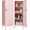 Pink, variant on Metal Locker Cabinet with Lock, Locking Cabinet, Single Door Dorm Storage Cabinet Locker for Home, Changing Room, Office, School, Gym, Garage (Pink, 15.75" D x 15.75" W x 49.21" H)