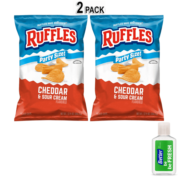 Ruffles Cheddar & Sour Cream Potato Snack Chips, Party Size, 12.5 oz