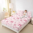 thumbnail image 4 of Manfei Teens Pink Bowknot Full Size Sheets, Cute Buffalo Ribbon Bow Bed Sheets, Princess Cartoon Theme Sheet Sets, Breathable Home Decor, 4pcs, 4 of 7