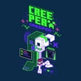 thumbnail image 2 of Minecraft Creeper Distortion Clash Trend Boy's Navy Blue T-shirt-Small, 2 of 4