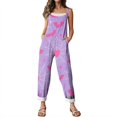thumbnail image 7 of BOMYJESK Summer Halloween Costumes Jumpsuit for Women Cartoon Pumpkin One Piece Sleeveless Rompers Overalls Loose 2026 Hippie Spaghetti Strap Rompers Dark Purple M, 7 of 7