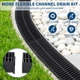 thumbnail image 2 of Accreate 39.4" Trench Drain System,5.9x5.1 Inch HDPE Channel Drain with Plastic Grates & End Caps, for Garage, Garden, Patio & Driveway Drainage, 2 of 8