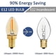 thumbnail image 3 of C7 E12 LED Bulb 220V, 0.5W Replacement 5W, E12 LED Filament Bulb Amber Decorative Night Light Bulb, Warm White 2200K, Non-Dimmable, Pack of 6, 3 of 5