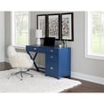 thumbnail image 2 of Linon Peggy Side Storage Wood Desk with 4 Drawers Silver Hardware in Navy Blue, 2 of 20