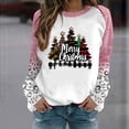thumbnail image 2 of SELONE Christmas Shirts for Women Plus Size Long Sleeve Rund Neck Printed Tops Sweatshirts Pink 3XL, 2 of 3