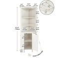 thumbnail image 3 of Dextrus 5-Tier Corner Bar Cabinet with LED Lights, Glass Holder, & Wine Rack for Living Room, White, 3 of 6
