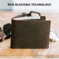 thumbnail image 3 of Microseven RFID Blocking Full Grain Crazy Horse Genuine  Leather Men's Bifold Center Flap Wallet, 3 of 6