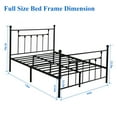 thumbnail image 6 of 3 Piece Bedroom Sets Full Size Metal Bed Frame and 2 Brown Nightstands, 6 of 9