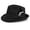 Black, variant on Felt Fedora Trilby Hat for Men Women Short Brim Vintage Jazz Panama Church Dress Hat with Feather Band - Brown