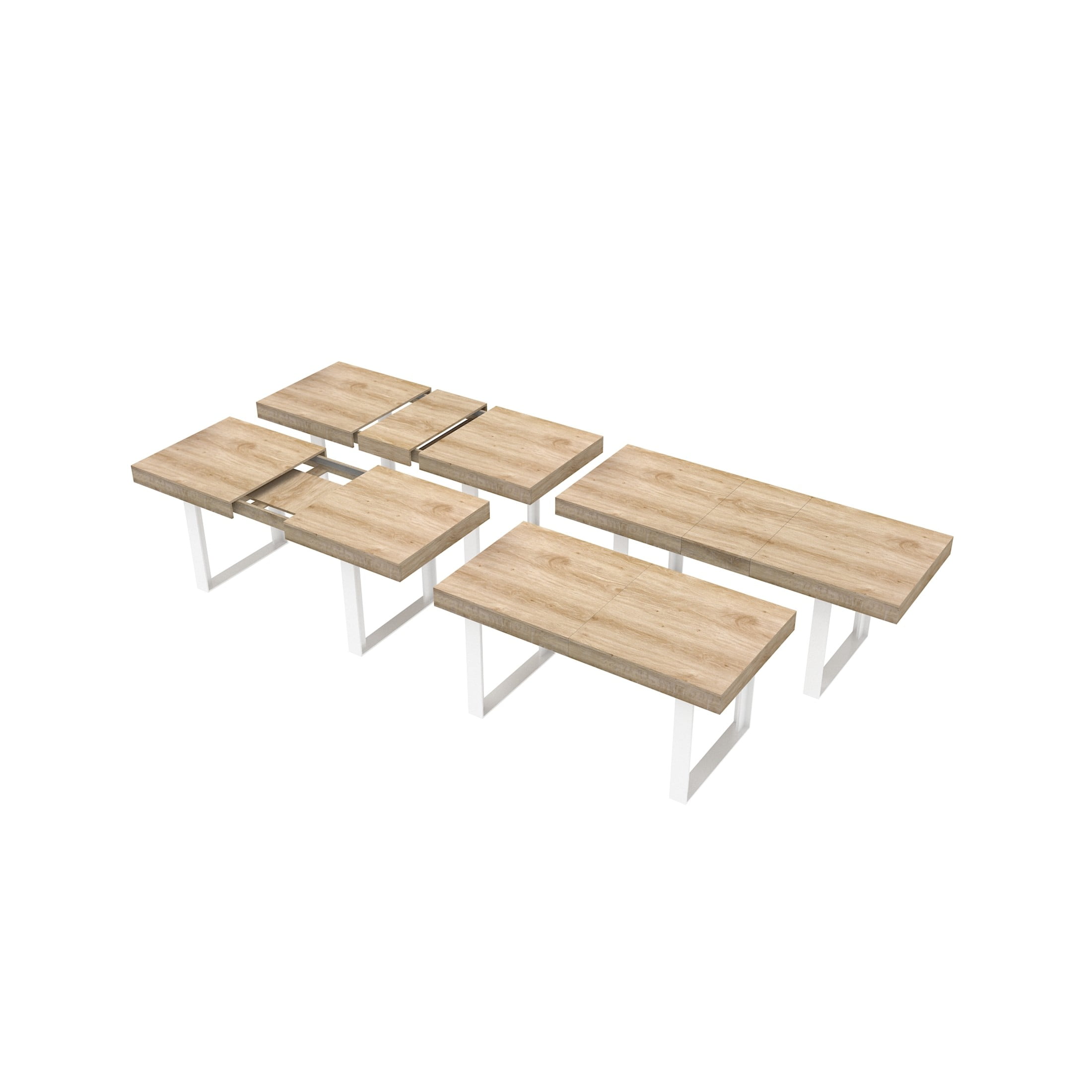 Noble House Alverric 78.74" Modern Farmhouse Extendable Dining Table for 6–10, Dining Room Conference, White Oak