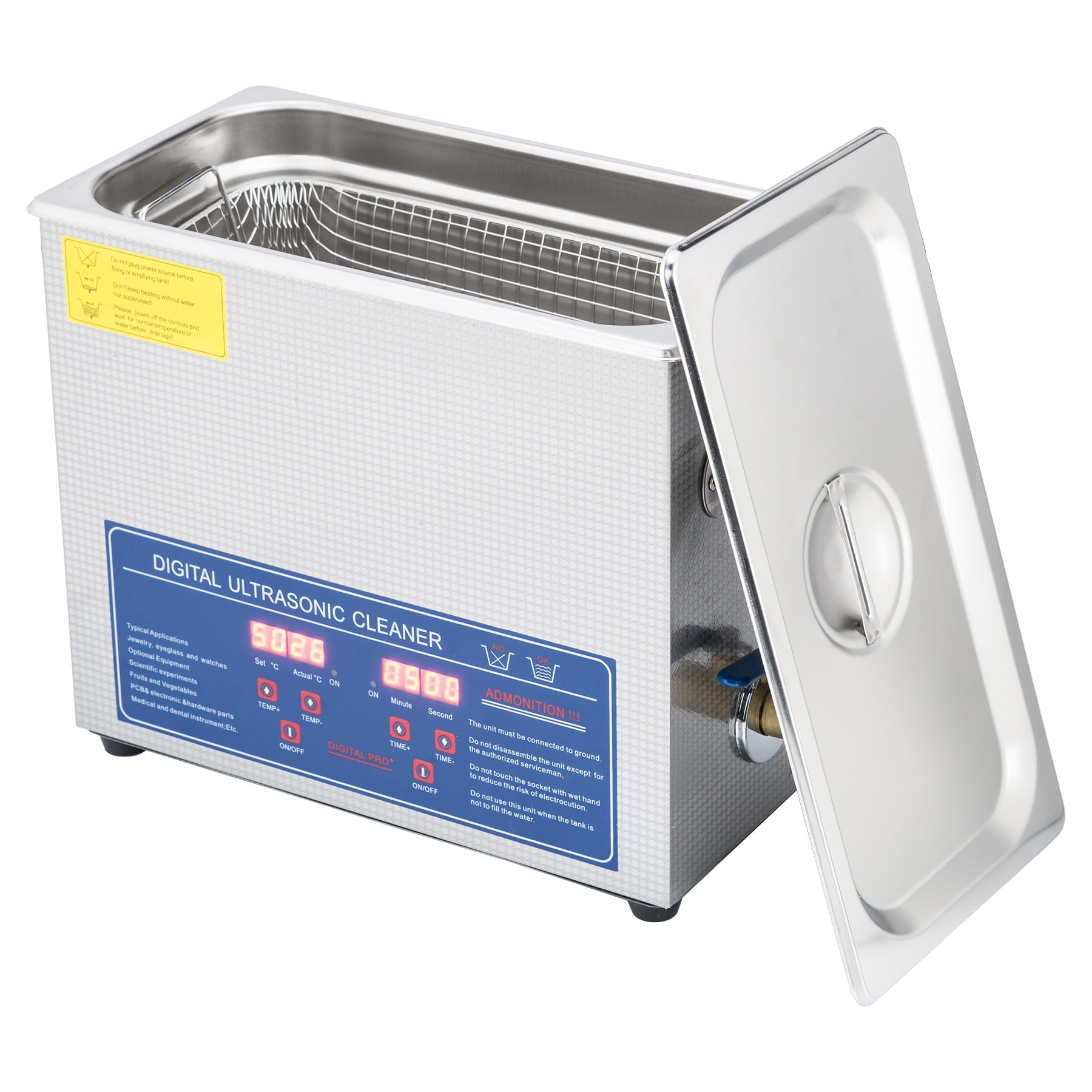 Stainless Steel 110V Ultrasonic Cleaner 1.6 Gal. (6L) w/ Heater & Digital Timer