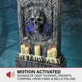 thumbnail image 5 of Haunted Hill Farm 3.4 ft Wide Motion-Activated Aged Cemetery Tombstone, Premium Halloween Prop, HHCEMTOMB-1FLS, 5 of 18