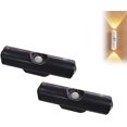 thumbnail image 1 of Rechargeable Smart Led Motion Sensor Ambient Light, Punch-Free Color Changing Motion Sensor Light for Stairs, Rechargeable RGB Led Wall Lamp, for Stairs, Wardrobe, Cabinet (Black 2PCS,3-Color), 1 of 8