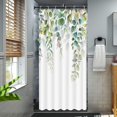 thumbnail image 4 of Stall Green Eucalyptus Shower Curtain Watercolor Teal Plant Leaf Bathroom Shower Curtains Waterproof Fabric Botanical Flower Floral Bath Curtain Decor (36'''' × 72'''', Green), 4 of 6
