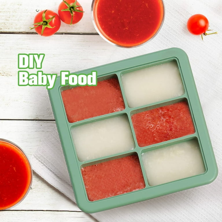 6-Compartment Baby Food and Breast Milk Freezer Tray (Pea Green)