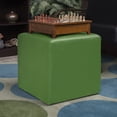 thumbnail image 4 of Regency Upholstered Soft Jean Plush Square Ottoman - Envy Green, 4 of 4