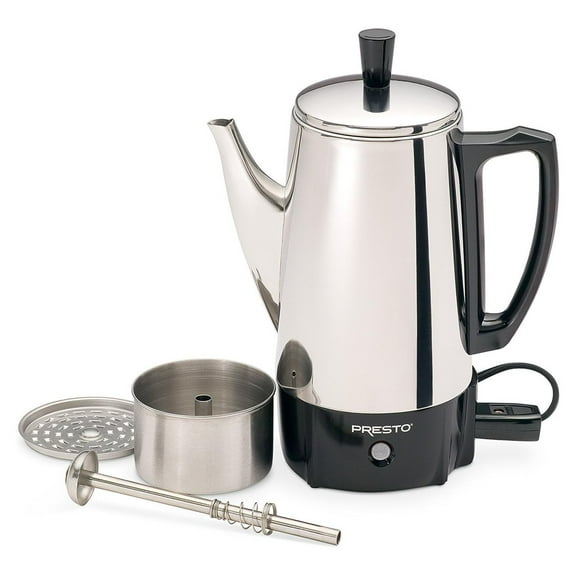 Open Box Presto Stainless Steel Coffee Maker, Classic Percolator, Easy Pour