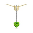 thumbnail image 2 of Star K� 6mm Genuine Peridot Heart Arrow Bar Pendant Necklace, 2 of 9