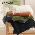 thumbnail image 6 of RECYCO Throw Blanket Soft Cozy Chenille Throw Blanket with Fringe Tassel for Couch Sofa Chair Bed Living Room Gift (Ivory White, 50" x 60"), 6 of 7