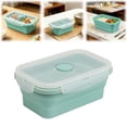 thumbnail image 2 of Clearance Under $3, 1 Pack Collapsible Silicone Food Storage Container, 350ml Reusable Lunch Box with Lid, Microwave and Freezer Safe Bowl for Meal Prep and Travel(Mint Green), 2 of 6