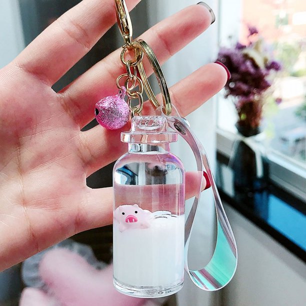Llavero lindo líquido de Boba de los mini accesorios de encargo de los llaveros del té de Kawaii
