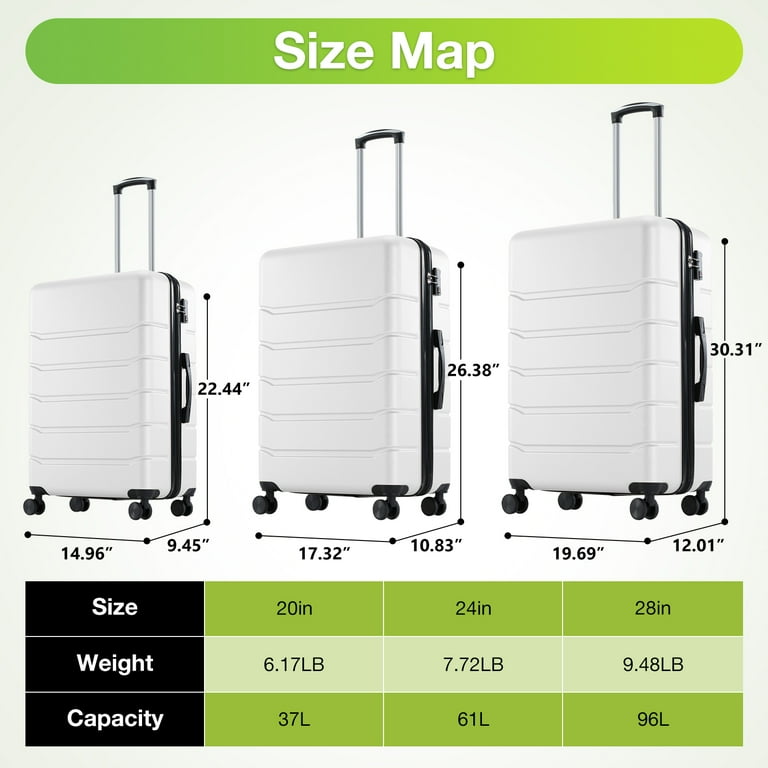GIANNA 28 Inch Hardside Luggage, Expandable Rolling Luggage with
