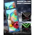 thumbnail image 5 of Samsung Galaxy A71 5G Case Holster Clip, Tekcoo Shock Absorbing [Blue] Secure Swivel Locking Belt Defender Heavy Full Body Kickstand Carrying Tank Armor Case & 2 Pcs Tempered Glass Screen Protector, 5 of 9